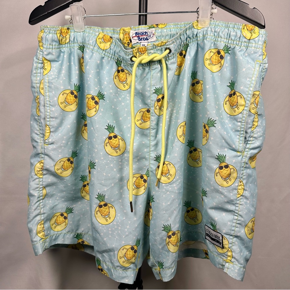 Men’s Light Blue Pineapple Swim Shorts
